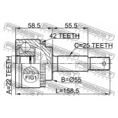 Шарнир приводного вала FEBEST 0210-N16A42