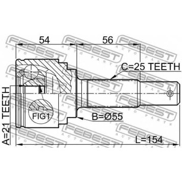 Шарнир приводного вала FEBEST 0210-QG15-1