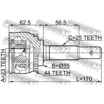Шарнир приводного вала FEBEST 0210-QG18DEA44