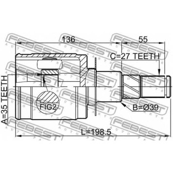 Шарнир приводного вала FEBEST 0211-D40AT