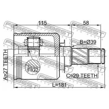 Шарнир приводного вала FEBEST 0211-J32LH