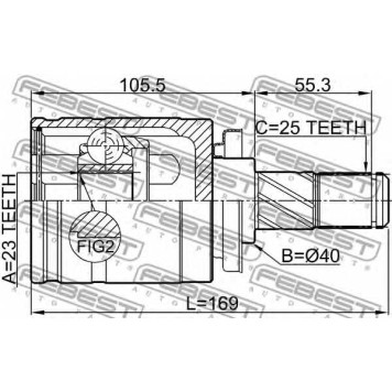 Шарнир приводного вала FEBEST 0211-P10LH-1