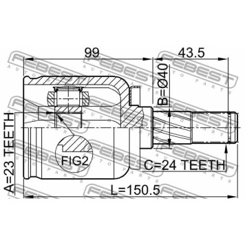Шарнир приводного вала FEBEST 0211-P12QG16-2