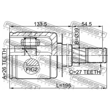 Шарнир приводного вала FEBEST 0211-R51-1
