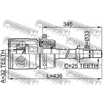 Шарнир приводного вала FEBEST 0211-SR20RH-1