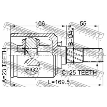 Шарнир приводного вала FEBEST 0211-V10RH-2
