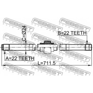 Приводной вал FEBEST 0212-B10MTRH