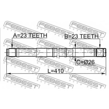 Приводной вал FEBEST 0212-B14LH-1