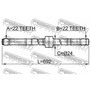 Приводной вал FEBEST 0212-P10RH-1
