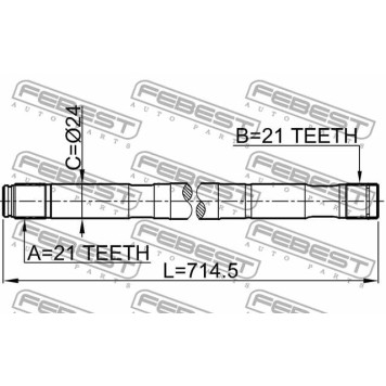 Приводной вал FEBEST 0212-QG15RH-1