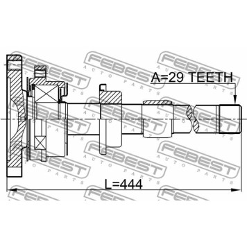 Приводной вал FEBEST 0212-T30MTRH-2