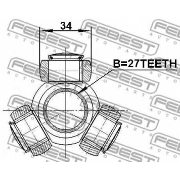 Муфта с шипами приводного вала FEBEST 0216-F50-1