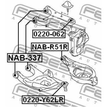 Несущий / направляющий шарнир FEBEST 0220-062-2