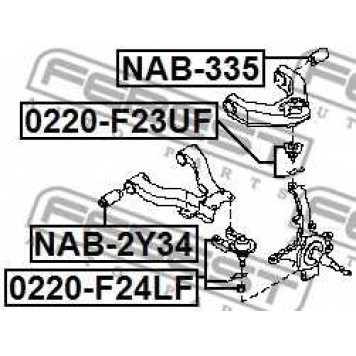 Несущий / направляющий шарнир FEBEST 0220-F24LF