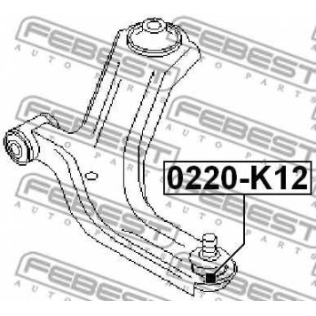 Несущий / направляющий шарнир FEBEST 0220-K12-1