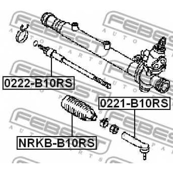 Наконечник поперечной рулевой тяги FEBEST 0221-B10RS-1