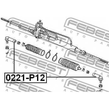 Наконечник поперечной рулевой тяги FEBEST 0221-P12