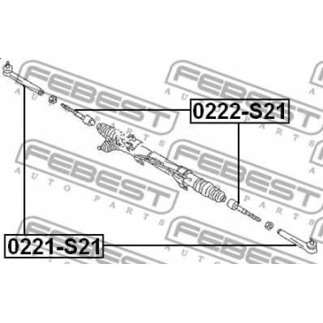 Наконечник поперечной рулевой тяги FEBEST 0221-S21