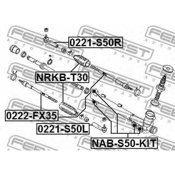 Наконечник поперечной рулевой тяги FEBEST 0221-S50R