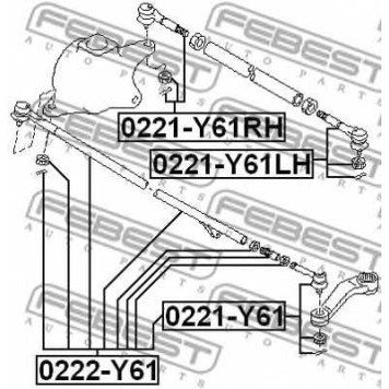 Наконечник поперечной рулевой тяги FEBEST 0221-Y61
