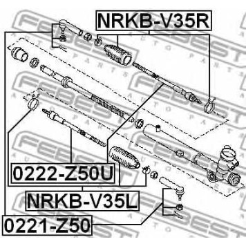 Наконечник поперечной рулевой тяги FEBEST 0221-Z50