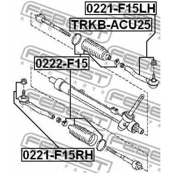 Осевой шарнир рулевой тяги FEBEST 0222-F15-1