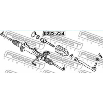 Осевой шарнир рулевой тяги FEBEST 0222-Z34