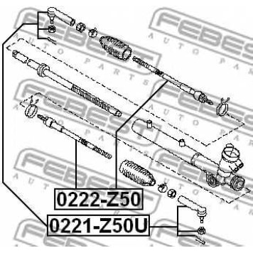 Осевой шарнир рулевой тяги FEBEST 0222-Z50-1