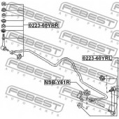 Тяга / стойка стабилизатора FEBEST 0223-60YRL