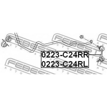 Тяга / стойка стабилизатора FEBEST 0223-C24RR