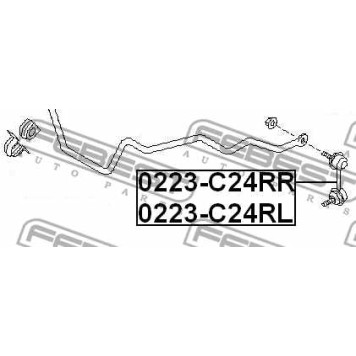Тяга / стойка стабилизатора FEBEST 0223-C24RR-2