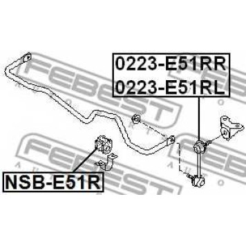 Тяга / стойка стабилизатора FEBEST 0223-E51RR-1