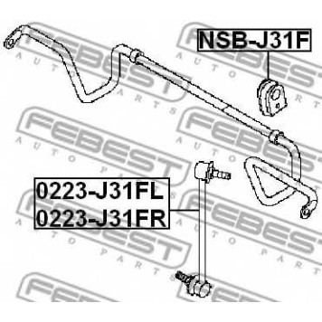 Тяга / стойка стабилизатора FEBEST 0223-J31FR