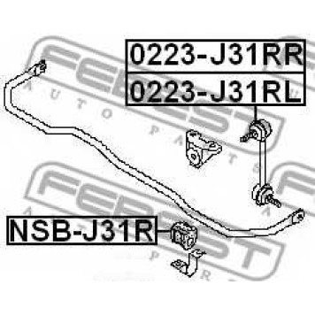 Тяга / стойка стабилизатора FEBEST 0223-J31RL-1