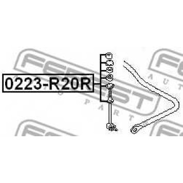 Тяга / стойка стабилизатора FEBEST 0223-R20R