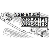 Тяга / стойка стабилизатора FEBEST 0223-S51FL