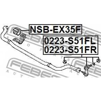 Тяга / стойка стабилизатора FEBEST 0223-S51FL