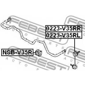 Тяга / стойка стабилизатора FEBEST 0223-V35RR