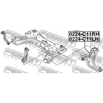 Рычаг независимой подвески колеса FEBEST 0224-C11RH