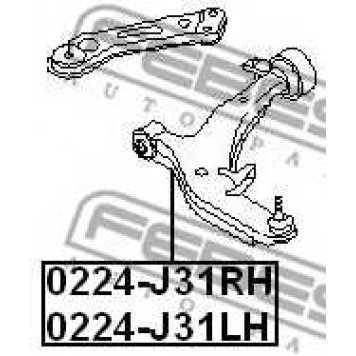 Рычаг независимой подвески колеса FEBEST 0224-J31RH
