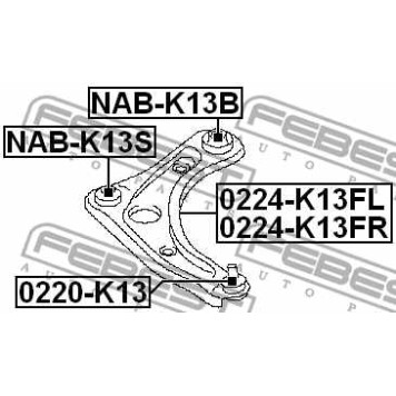 Рычаг независимой подвески колеса FEBEST 0224-K13FL-1