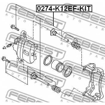 Направляющий болт корпуса скобы тормоза FEBEST 0274-K12EF-KIT-1