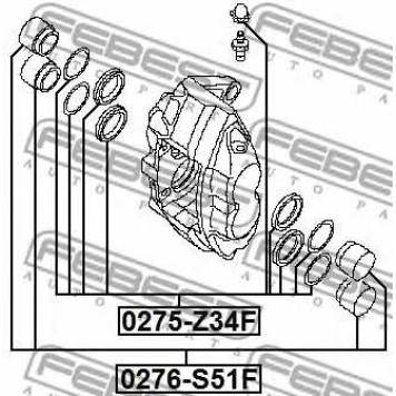 Поршень корпуса скобы тормоза FEBEST 0276-S51F