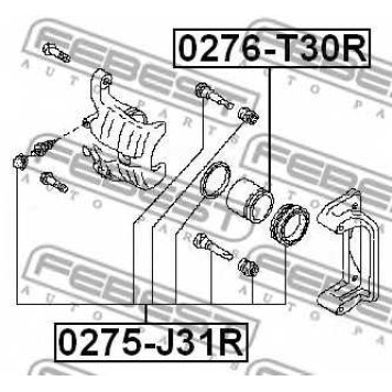 Поршень корпуса скобы тормоза FEBEST 0276-T30R-1