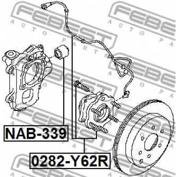Ступица колеса FEBEST 0282-Y62R-1