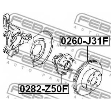 Ступица передняя FEBEST 0282-Z50F
