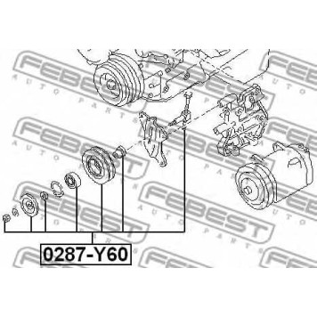 Натяжной ролик поликлинового ременя FEBEST 0287-Y60