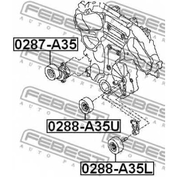 Паразитный / ведущий ролик поликлинового ременя FEBEST 0288-A35L