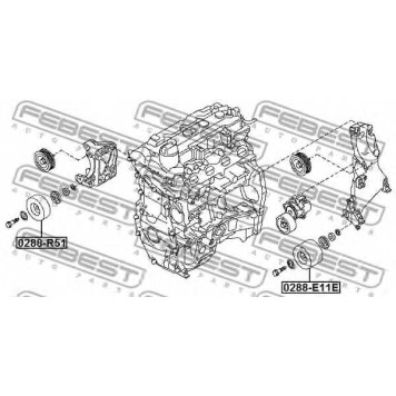 Паразитный / ведущий ролик поликлинового ременя FEBEST 0288-E11E