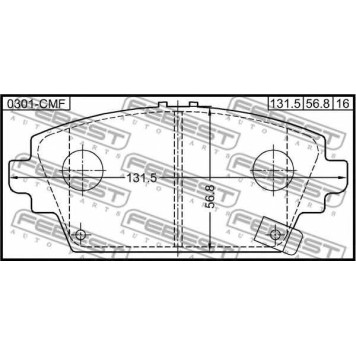 Колодки тормозные дисковые передний для HONDA ACCORD(CG,CH,CK) / NISSAN ALMERA TINO(V10), PRIMERA(P12,WP12) <b>FEBEST 0301-CMF</b>
